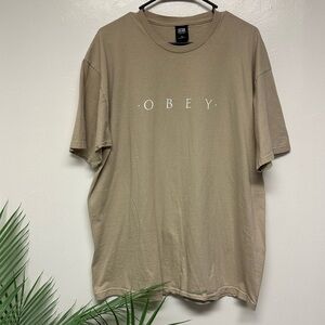 Obey Spell Out Logo T-Shirt Short Sleeve
